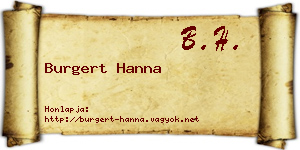 Burgert Hanna névjegykártya